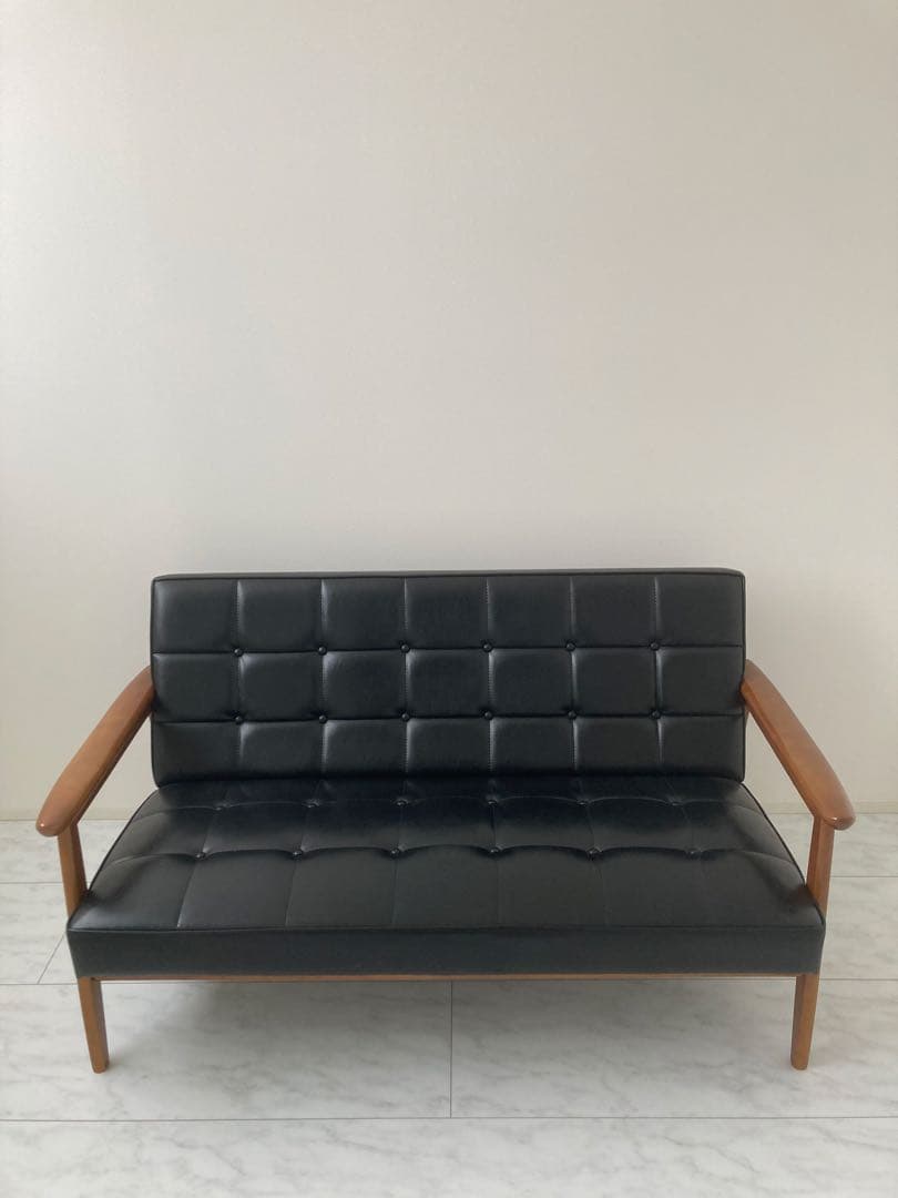 【カリモク60】Kチェア2シーター　スタンダードブラック