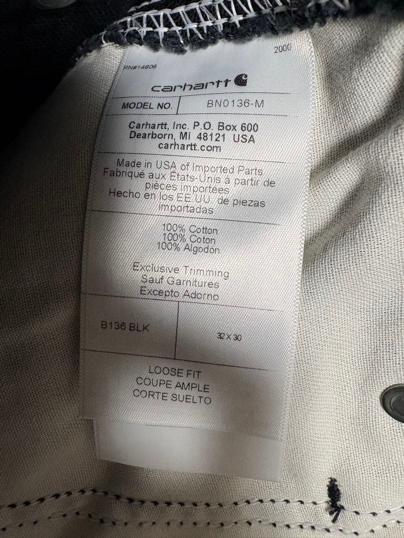 Carhartt ブラック ワークパンツ 32×30