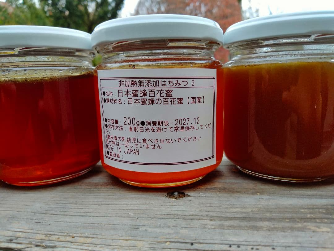 日本蜜蜂　百花蜜　200g×6　天然非加熱　　　ハチミツ