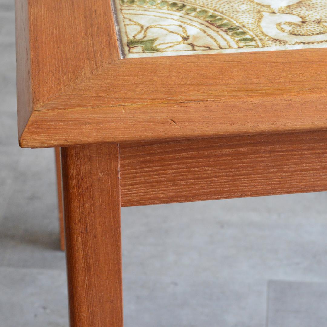 Ran　デンマーク タイルトップ チーク サイドテーブル 北欧家具