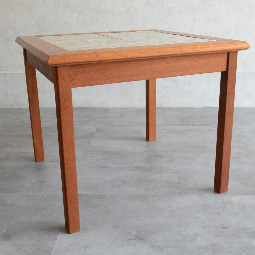 Ran　デンマーク タイルトップ チーク サイドテーブル 北欧家具