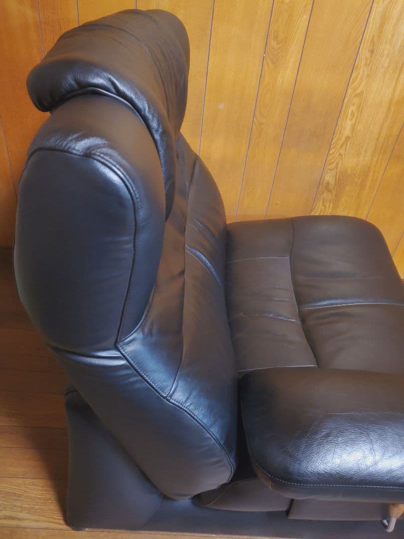 カリモク ZU4219 本革 リクライニングソファー　左右セット　②