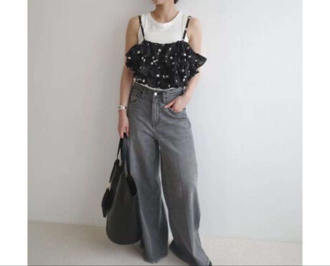 crinkle crinkle crinkle ドットフリルキャミ