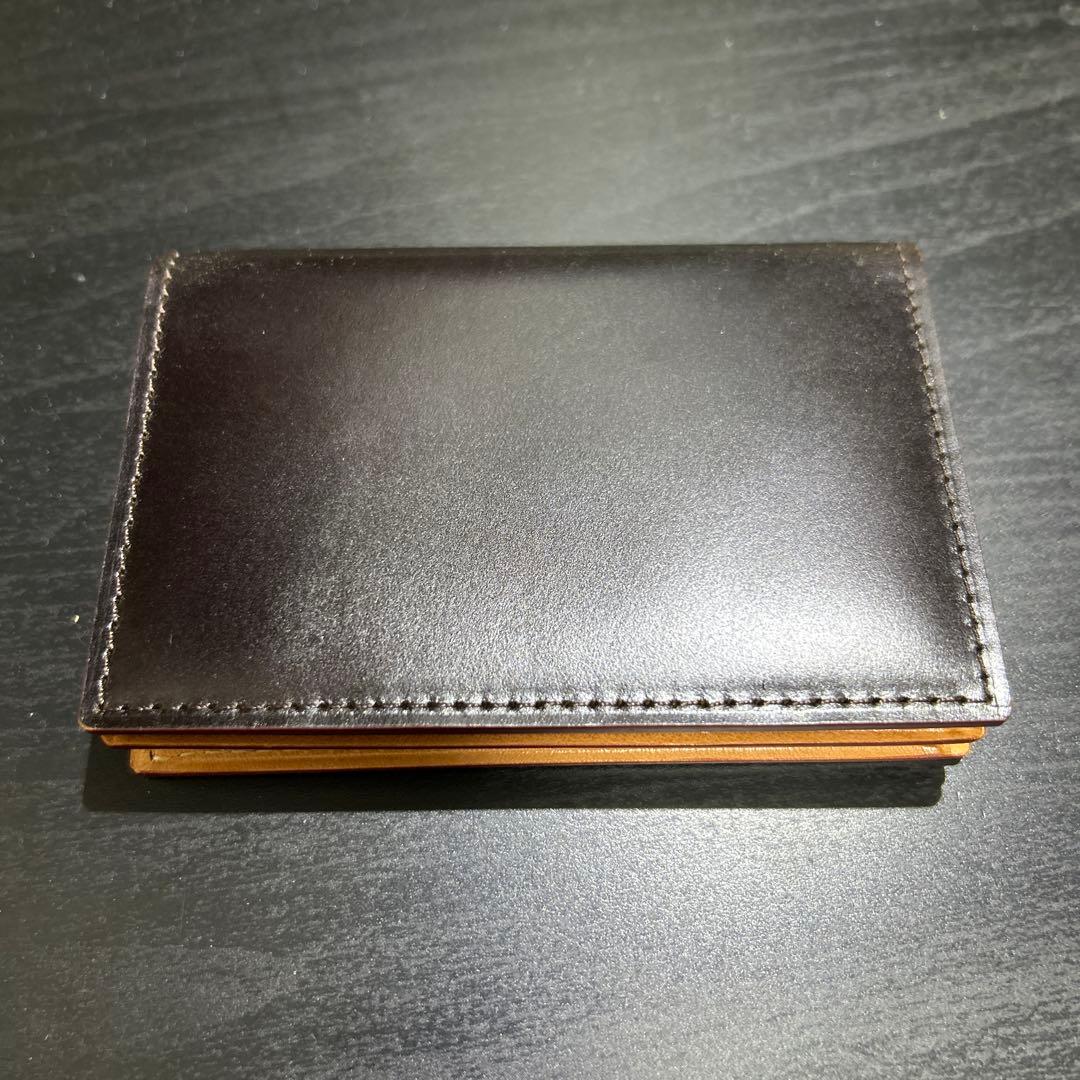 GANZO 革／レザー 名刺入れ／カードケース 黒／ブラック