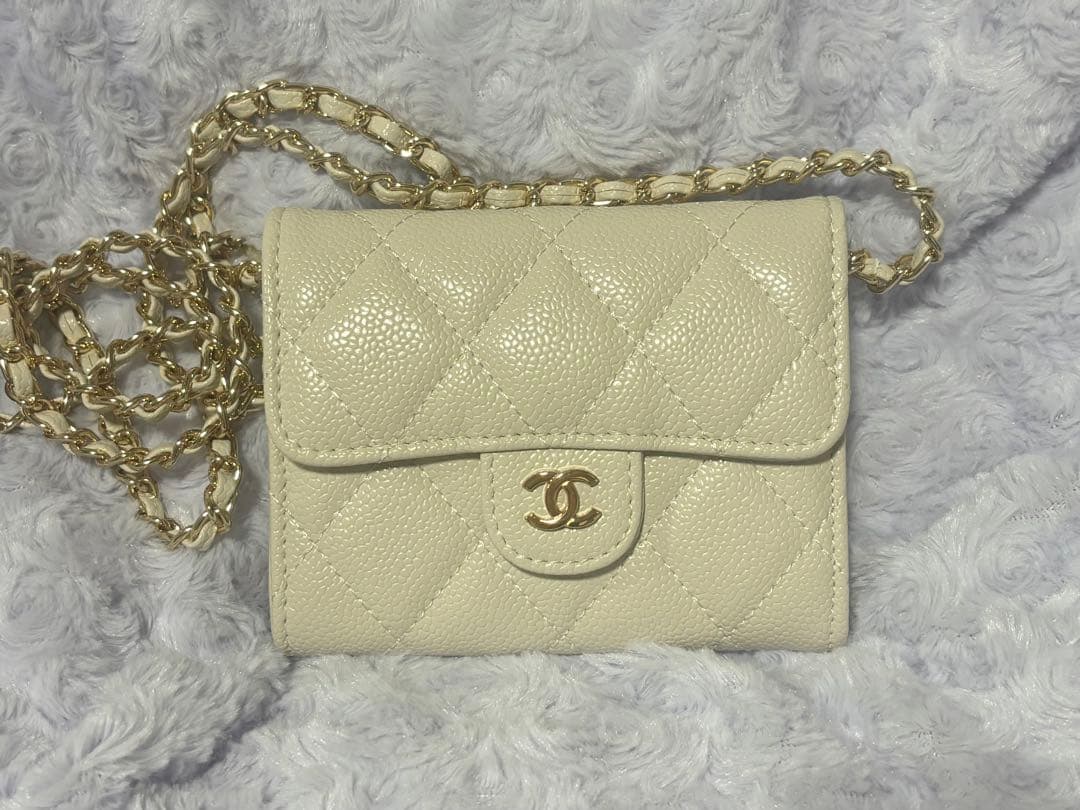 ミニチェーンウォレット　ホワイト　ノベルティ