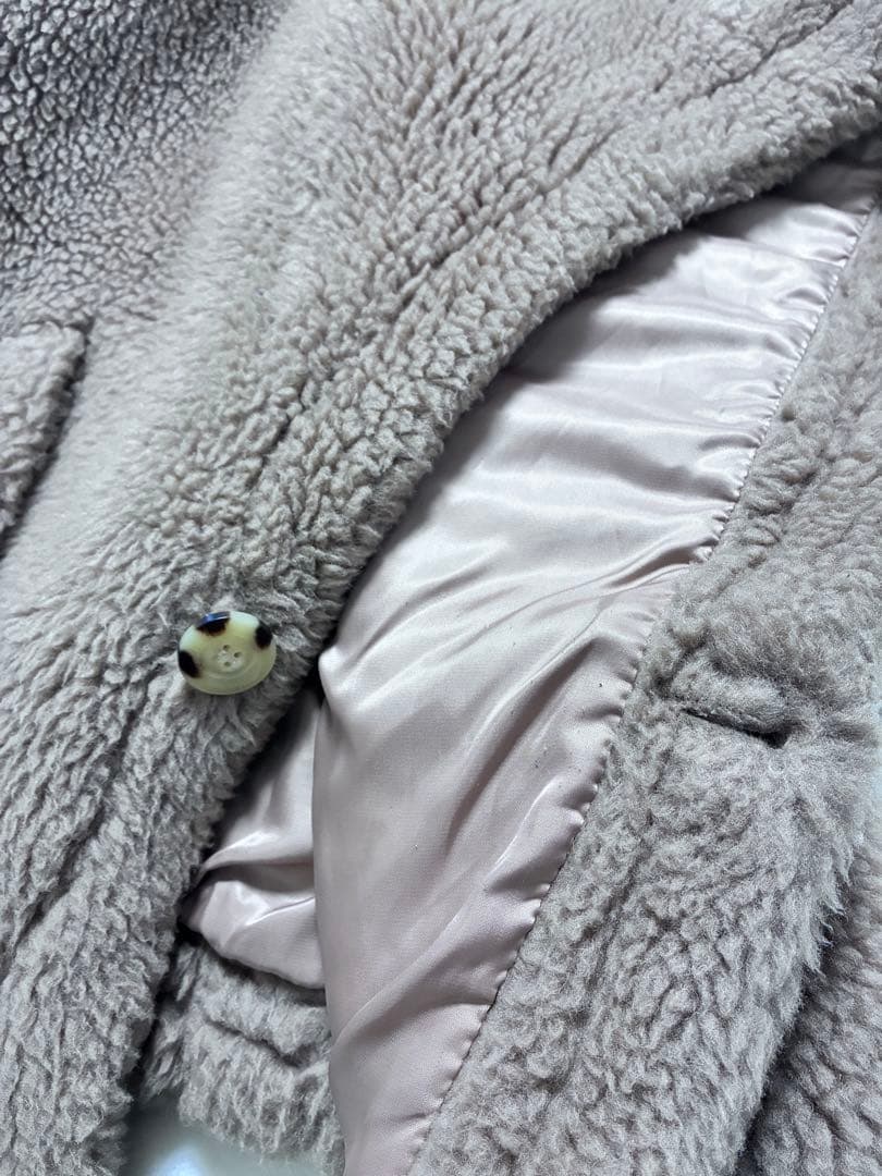 ボアポンチョケープコート　ブラウン