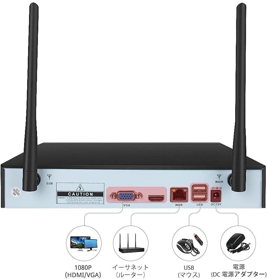 新品 ワイヤレス 防犯カメラ10ch TMEZON レコーダーのみ