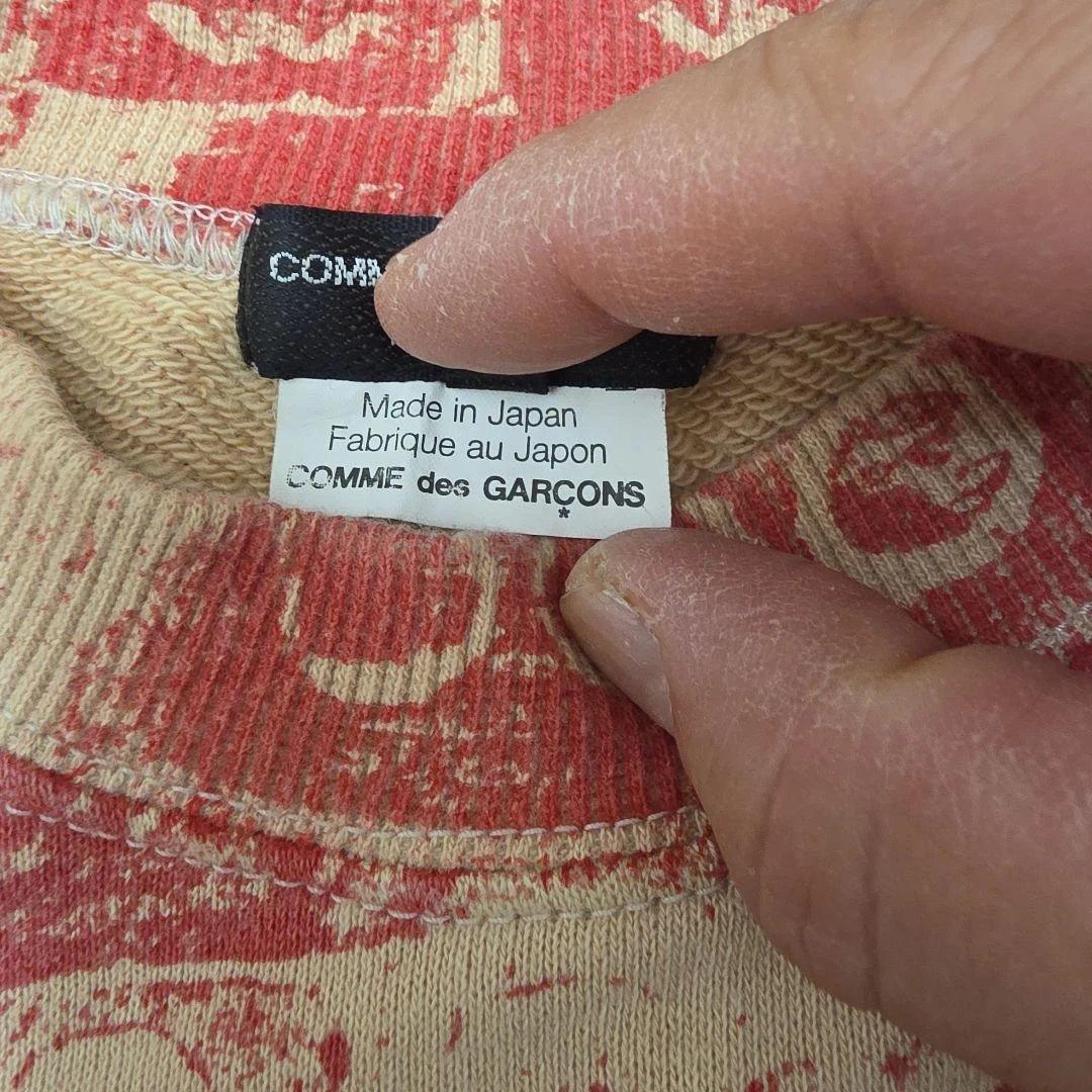 コム デ ギャルソン オム プリュス　スウェットシャツ 赤模様　メンズM