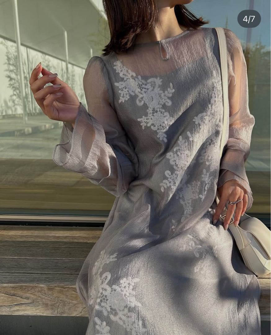 【LE’RURE】Sheer A-line onepiece