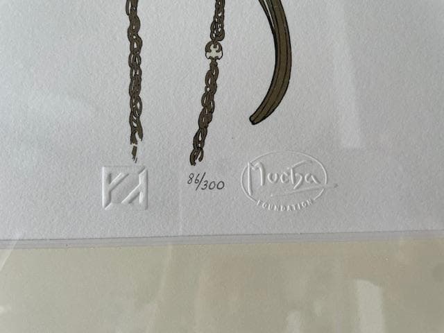 ミュシャ　シルクスクリーン　風は青春とともに去る(1899)　86/300