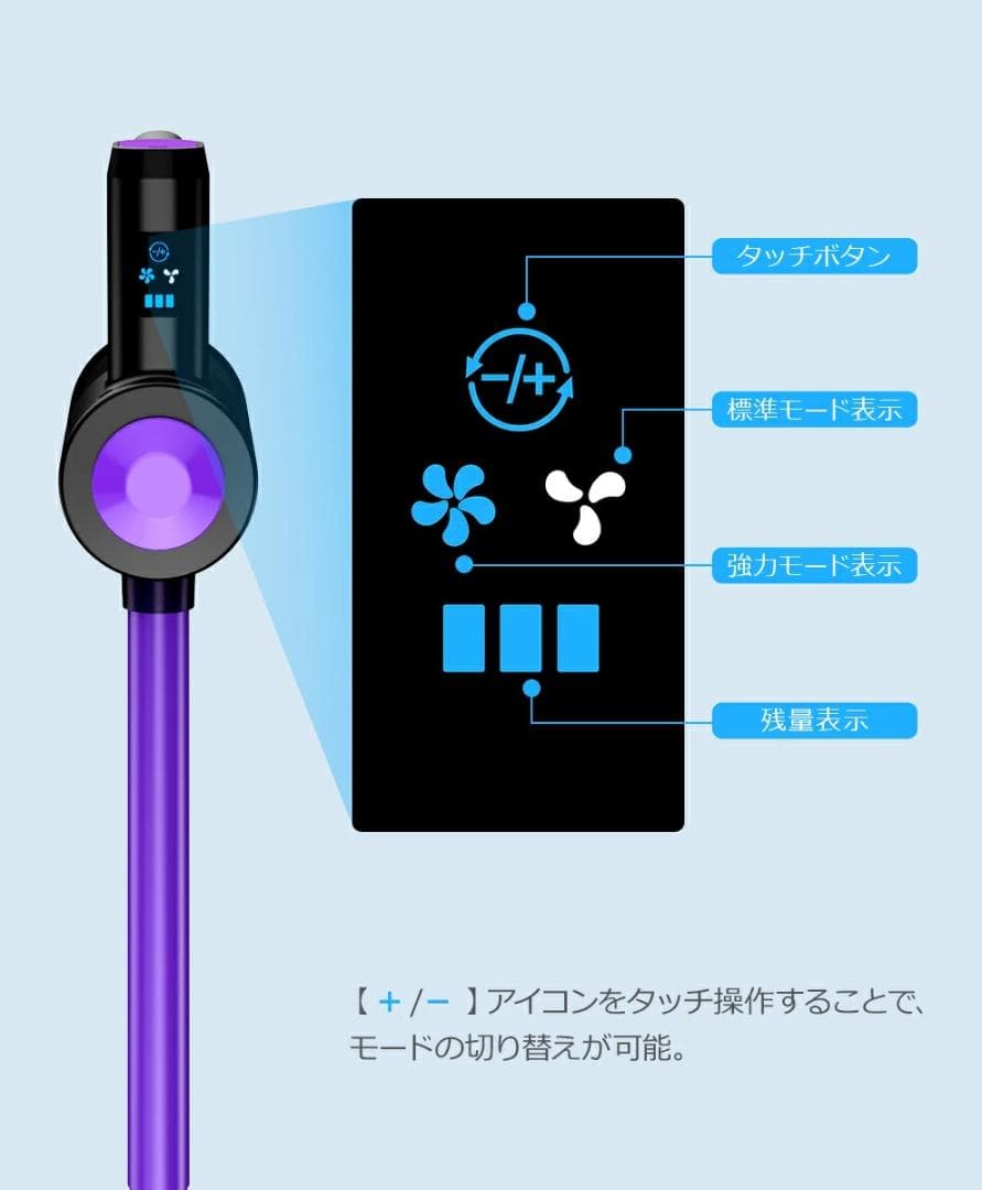 【1点限り】　コードレス掃除機　スティッククリーナー　軽量　LCD液晶　ホワイト