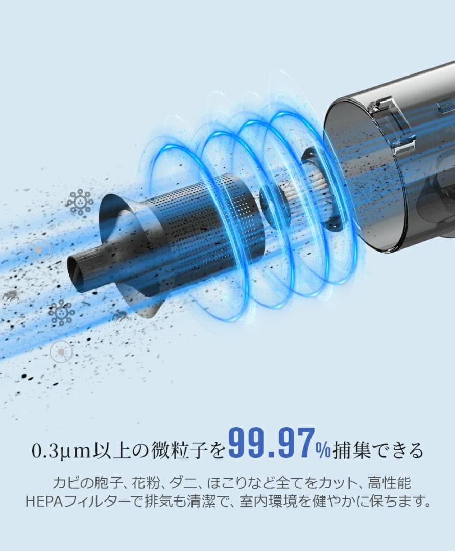 【1点限り】　コードレス掃除機　スティッククリーナー　軽量　LCD液晶　ホワイト