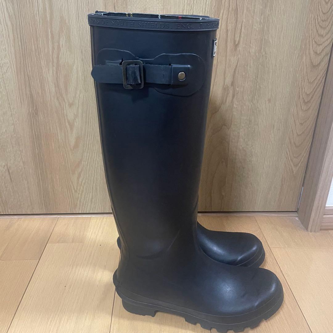 【未使用品】Barbour UK4 サイドベルト ロングレインブーツ