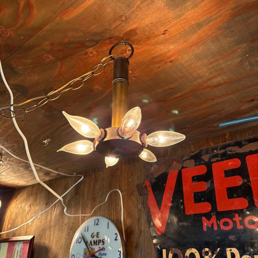 ヴィンテージ 6灯ペンダントライト アンティーク　ミッドセンチュリー