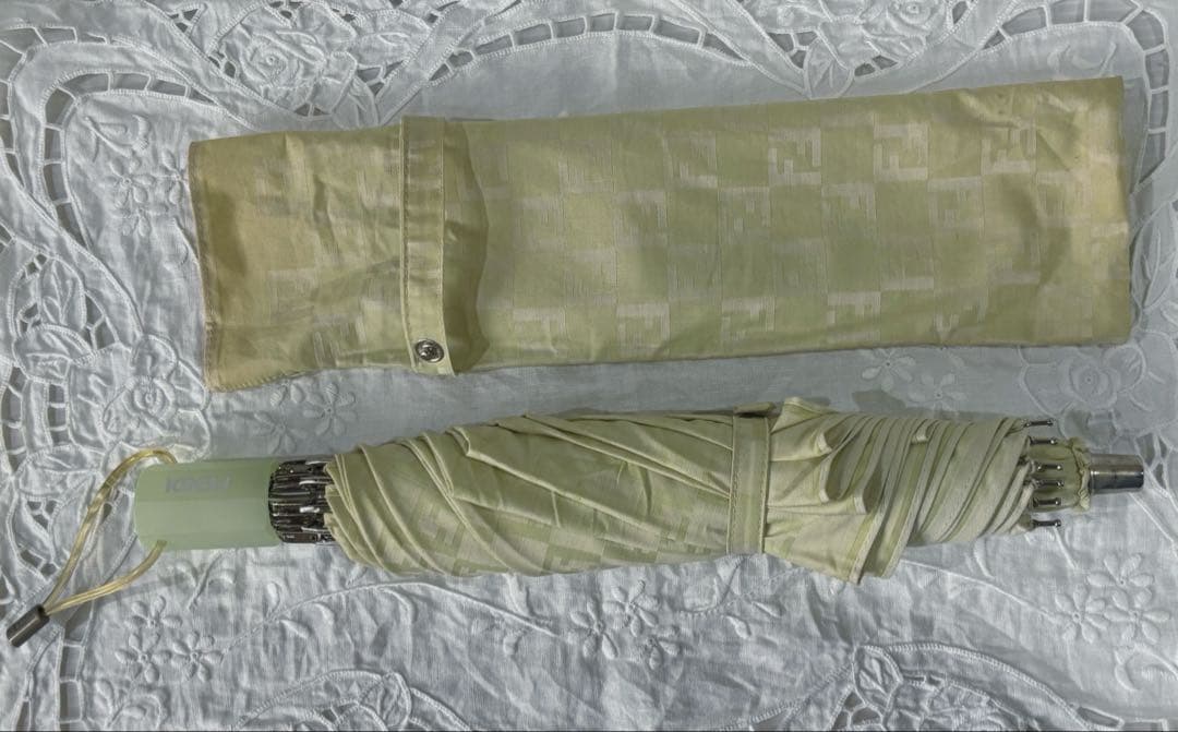 未使用　FENDI アンブレラ フェンディ ズッカ柄 折り畳み 傘　晴雨兼用傘