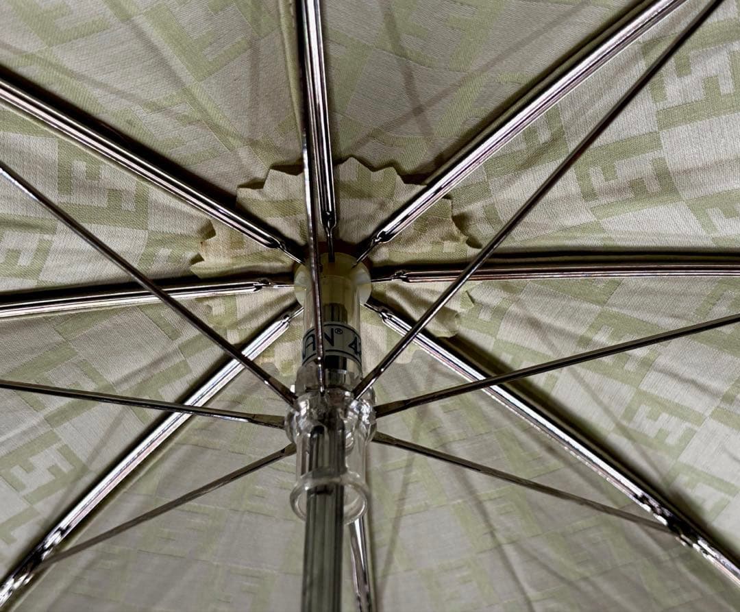未使用　FENDI アンブレラ フェンディ ズッカ柄 折り畳み 傘　晴雨兼用傘