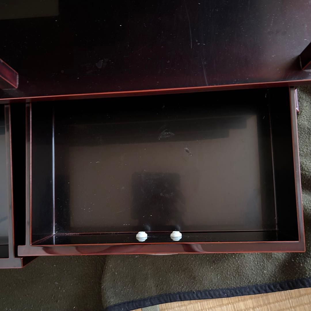 本漆　輪島塗　茶箪笥　モダンなデザイン　ワインレッド