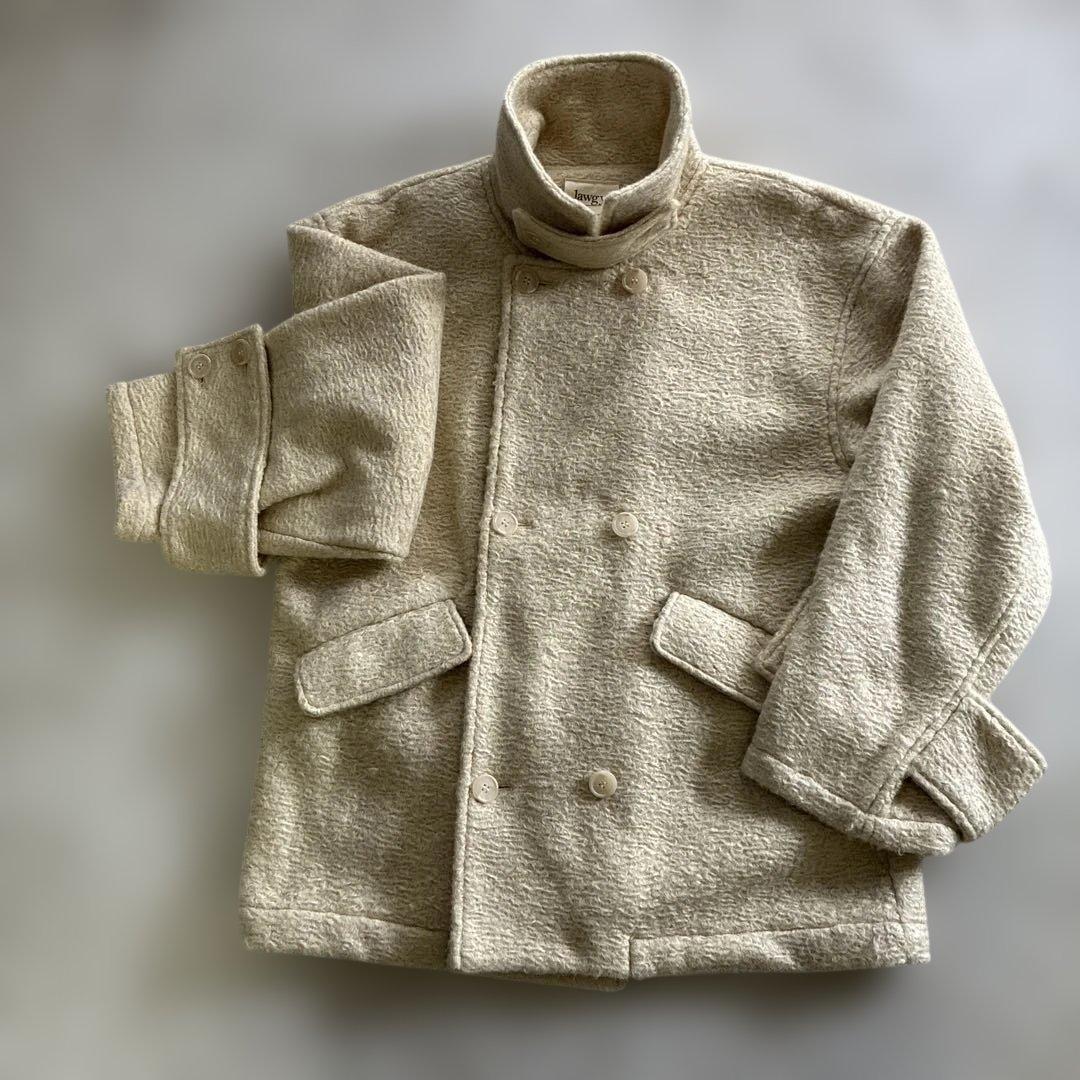 lawgy カールダブルブレステッドベルトポイントコート