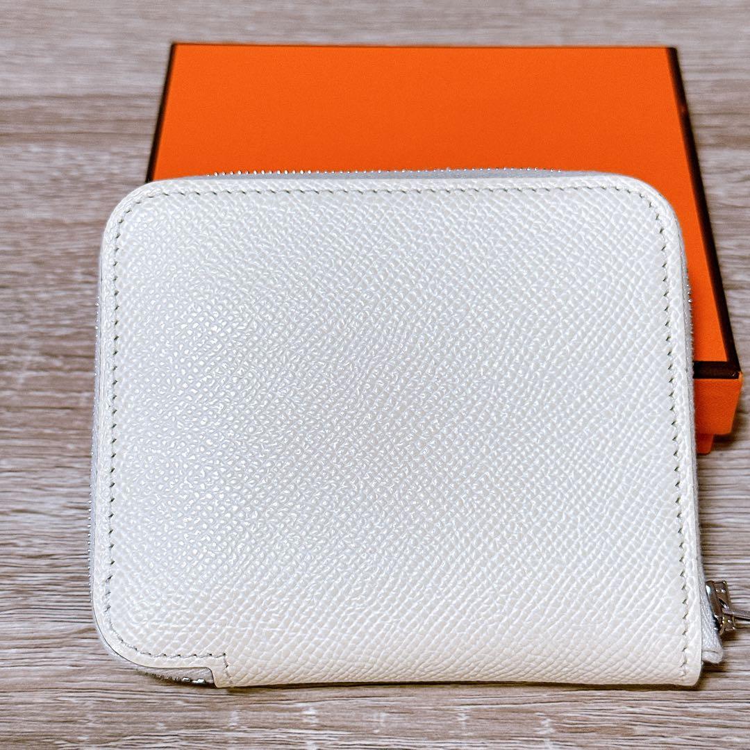 エルメス　アザップ　シルクインコンパクトケース　クリーム色