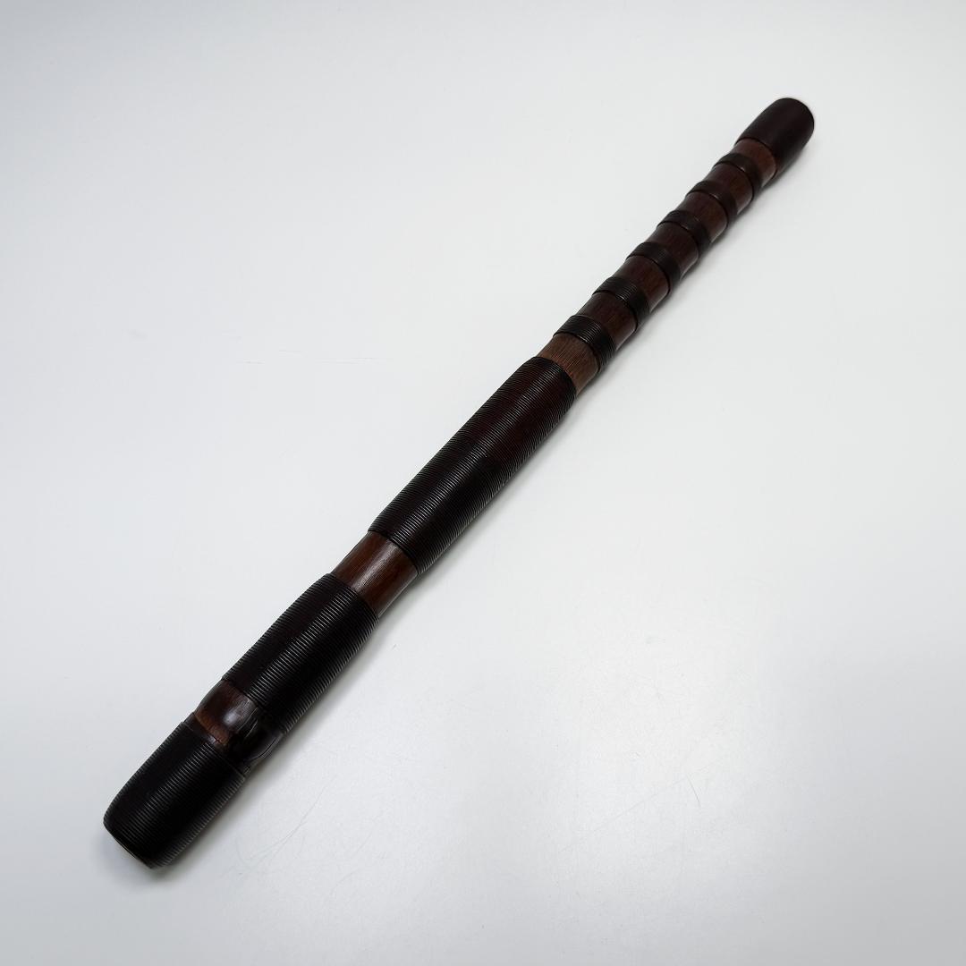 年代物 能管 39.5㎝ 竹管 内朱塗 能笛 頭金 和楽器 横笛