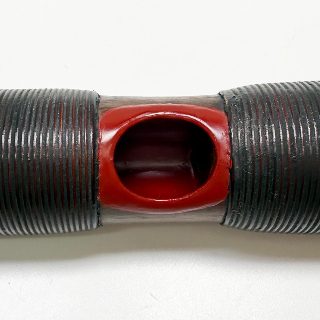 年代物 能管 39.5㎝ 竹管 内朱塗 能笛 頭金 和楽器 横笛