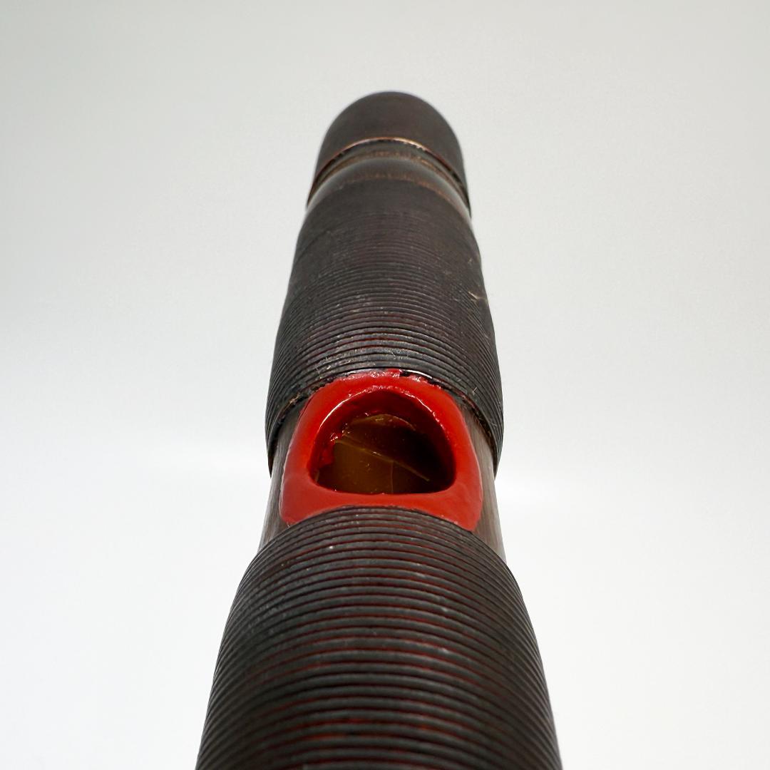 年代物 能管 39.5㎝ 竹管 内朱塗 能笛 頭金 和楽器 横笛