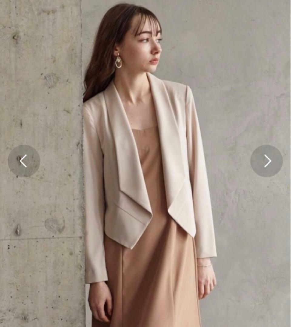 【美品】AIMER エメ　ショールカラージャケット　フォーマル　ベージュL