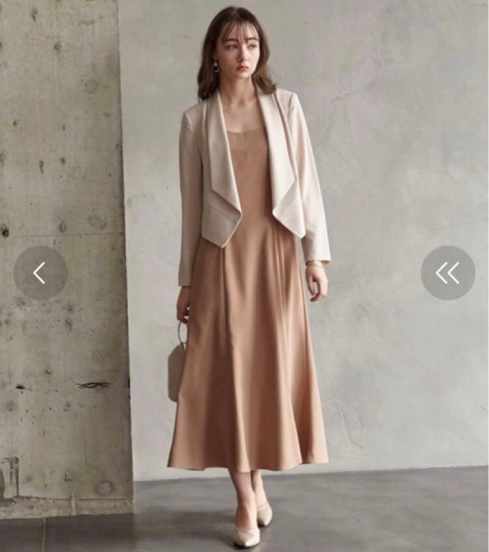 【美品】AIMER エメ　ショールカラージャケット　フォーマル　ベージュL