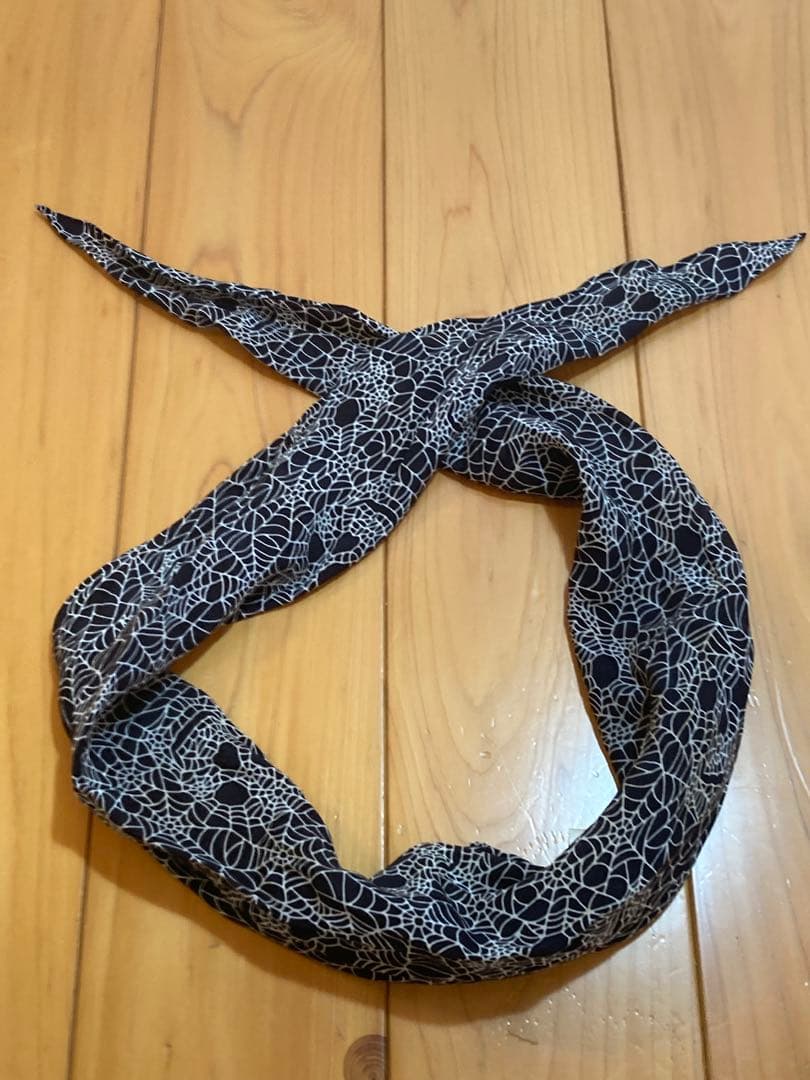 ナンバーナイン05SSスパイダースカル シルクストール スカルスカーフ