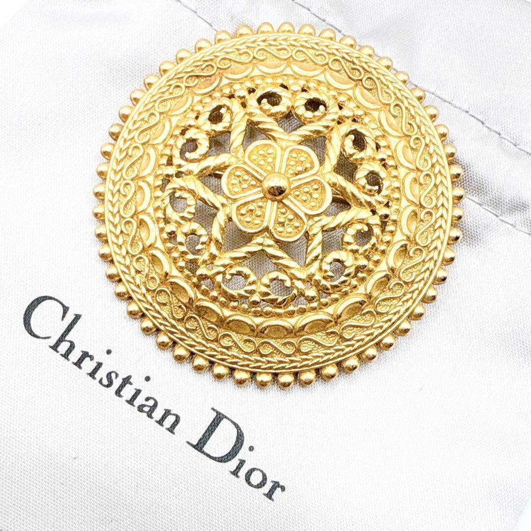 2788-1 極美品✨　Dior　ブローチ　CD ロゴ　希少　刻印　大ぶり