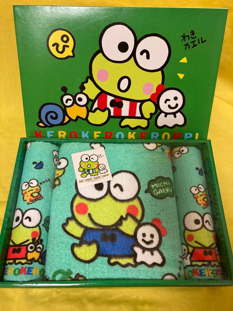 新品‼️✳️１９９１年けろけろけろっぴ　バスタオル➕おしぼりタオル 2枚✳️3枚セット
