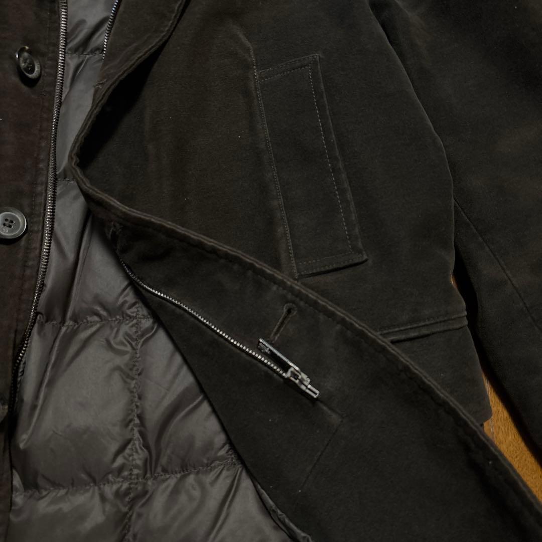 MONCLER ダークブラウン コットンモールスキンカバーオールテーラード