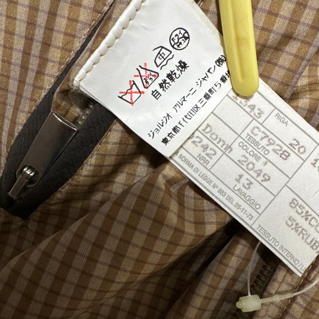 【極美品】イタリア製 Giorgio Armani チェック柄ショートジャケット