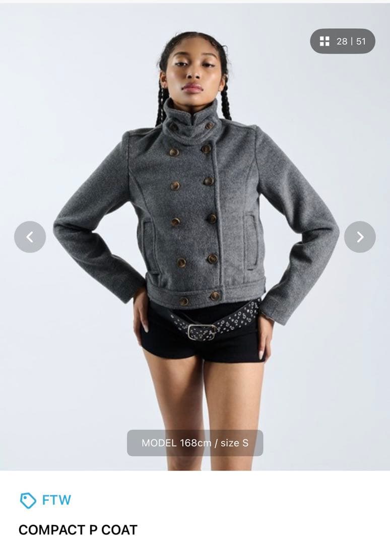 FTW COMPACT P COAT サイズS グレー