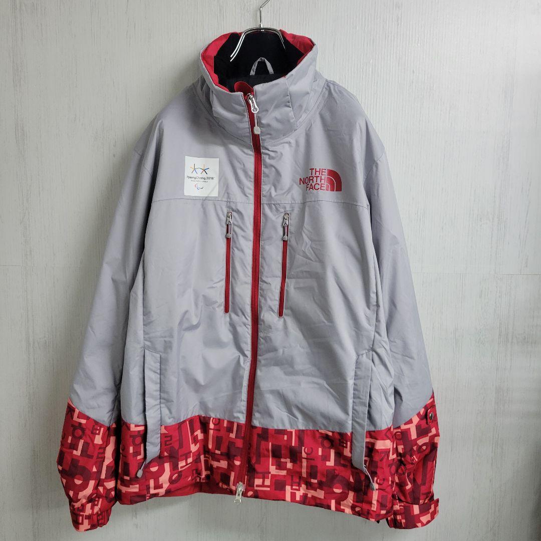 《希少》ザノースフェイス☆平昌オリンピックモデル　スキーウェア　XL　グレー　赤
