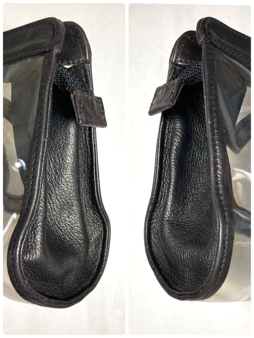 良品　シャネル　ココマーク　クリア　ビニール　クラッチバッグ　ポーチ　ブラック