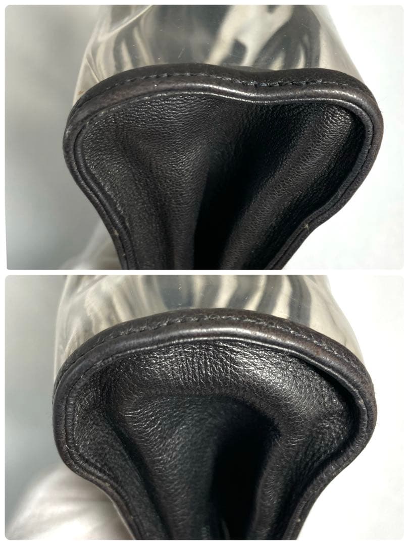 良品　シャネル　ココマーク　クリア　ビニール　クラッチバッグ　ポーチ　ブラック