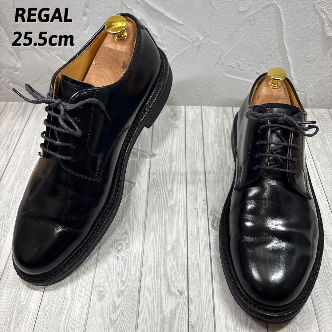 REGAL リーガル プレーントゥ ビジネスシューズ 黒 JU13 25.5㎝