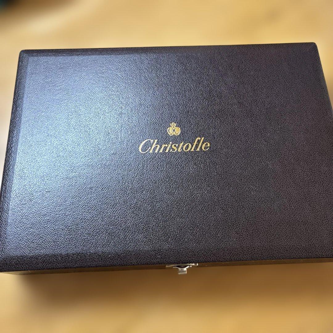 【売り切り価格】Christofle カトラリーセット6点　パール　ケース入り