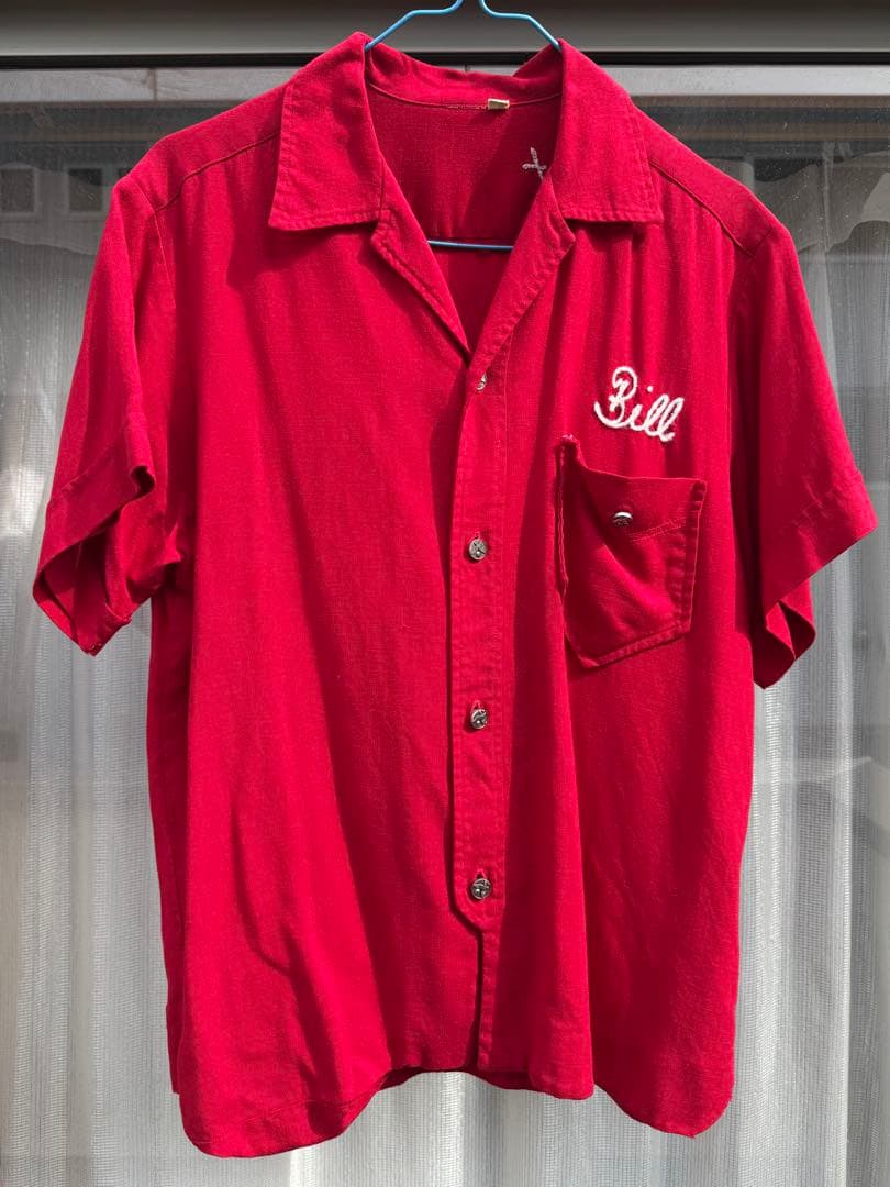 50's レーヨン ボーリングシャツ チェーンステッチ