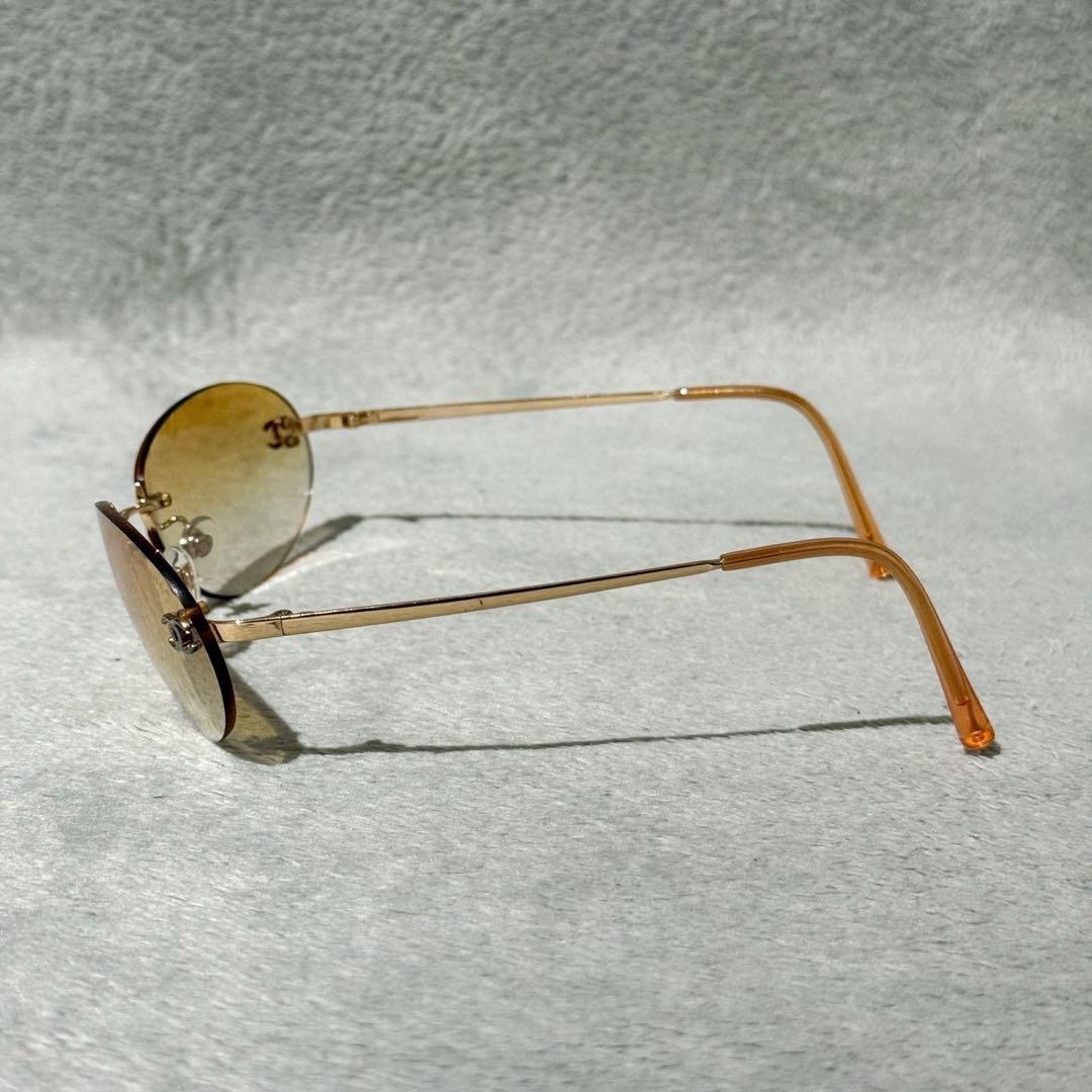 小物 Chanel Rimless Sunglass Yellow Coco Logo