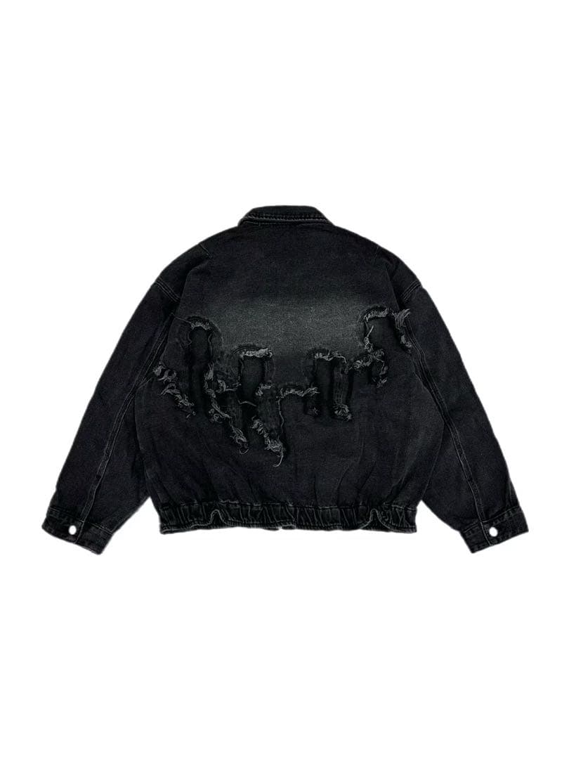 【Chikashitsu+】flame design denim blouson