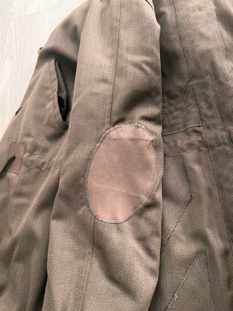 FAKE LONDON モッズコート ウール✖︎カシミア　レザー肘パッチ