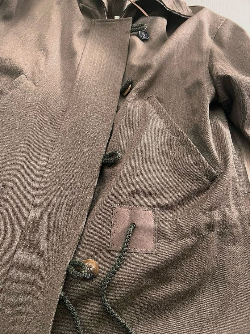 FAKE LONDON モッズコート ウール✖︎カシミア　レザー肘パッチ