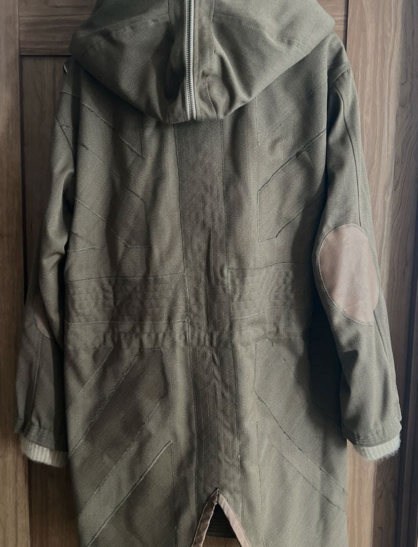 FAKE LONDON モッズコート ウール✖︎カシミア　レザー肘パッチ