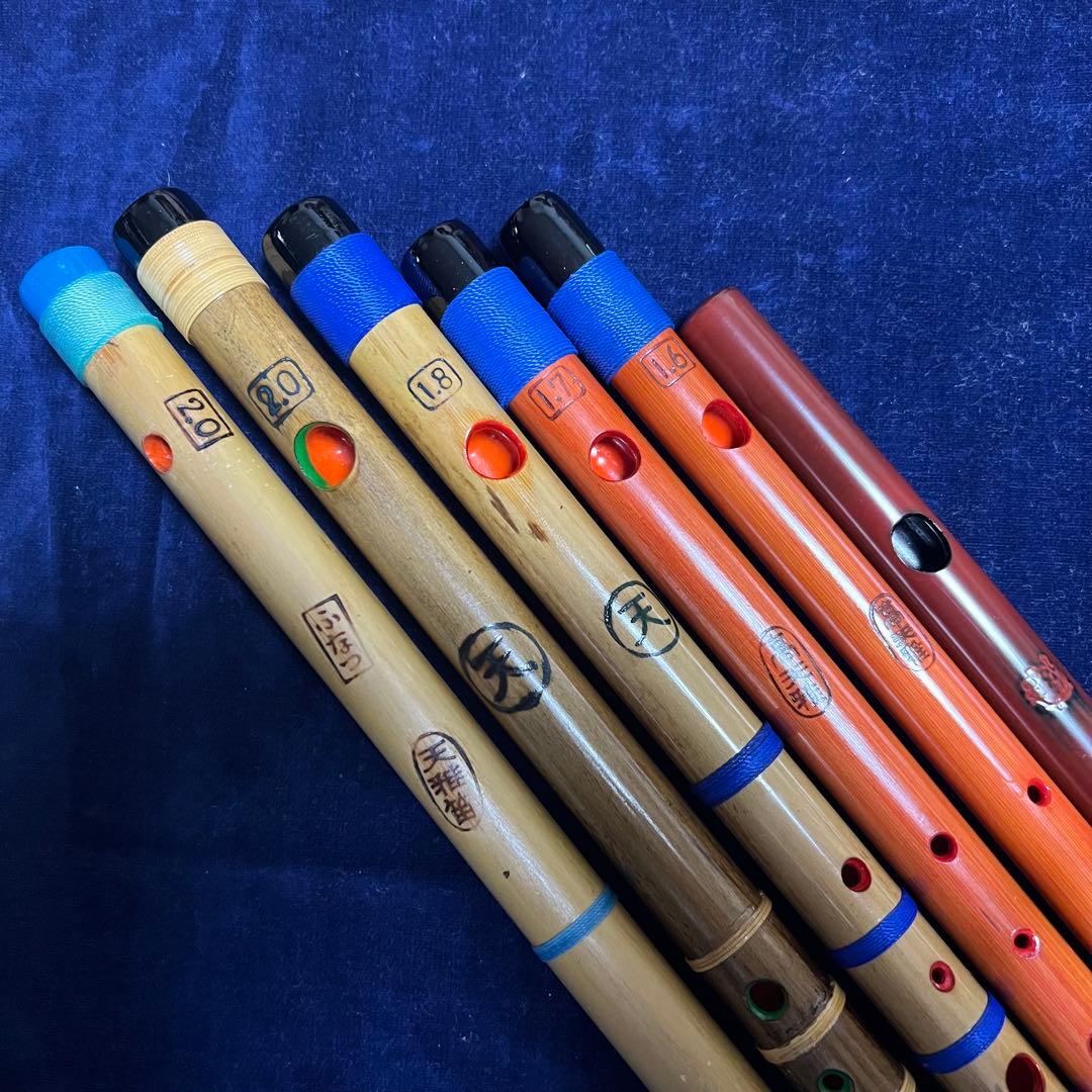 天雅笛 各種5本、蝴蝶篠笛 ロツレチ笛1尺5寸管 １本　合計６本まとめ売り