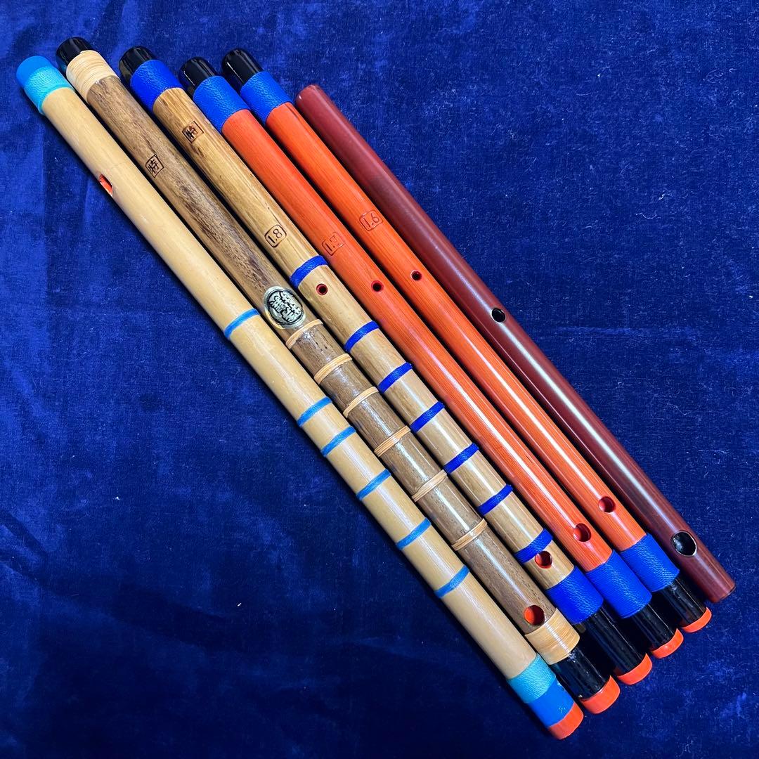 天雅笛 各種5本、蝴蝶篠笛 ロツレチ笛1尺5寸管 １本　合計６本まとめ売り