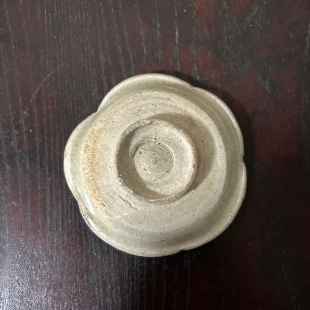 灰釉小皿　5点　豆皿　美濃瀬戸　酒盃　骨董　アンティーク　古道具　古民具　李朝