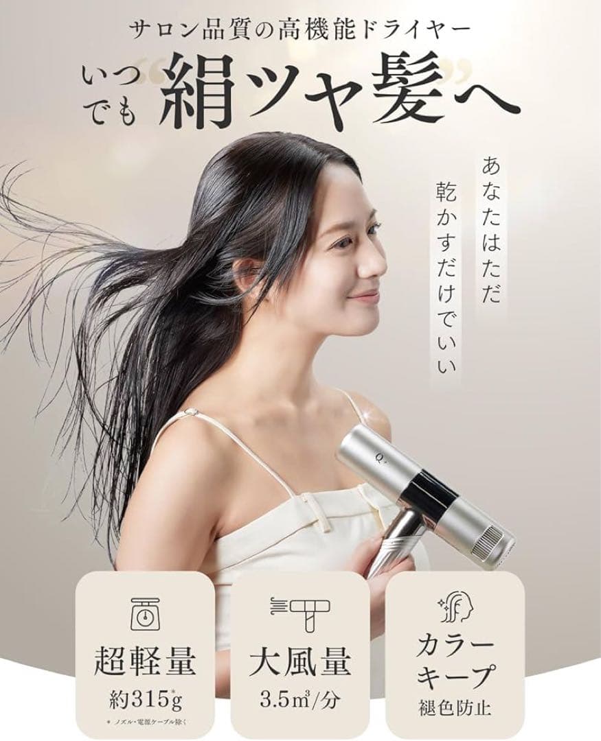 Q+ (クオリタス) ドライヤー QU-HD01-GD