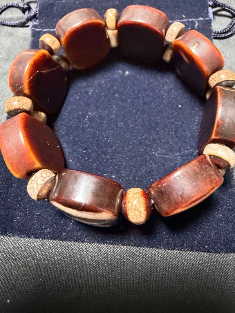 台湾龍紋天珠‼️西蔵老礦玉髄龍紋八大吉祥天珠バングルブレス